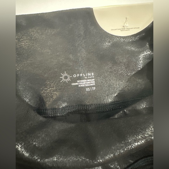 Offline Aerie Crossover High Waisted Crackle Leggings Black - XS/TP - Picture 6 of 6